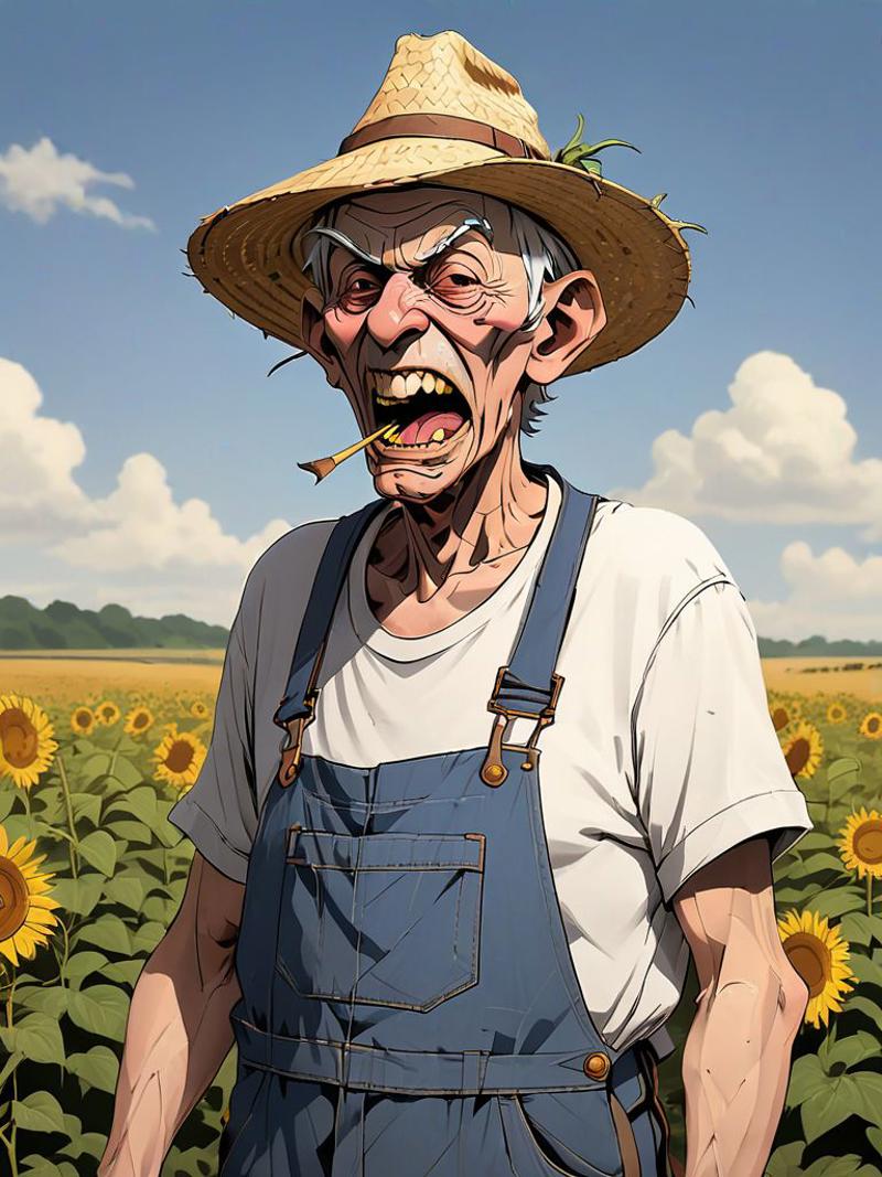 05220-1319550570-Farmer - denim overalls, straw hat, pitchfork, skinny chest and overweight hip,ugly old man, twisted personnality, vociferating,.jpg